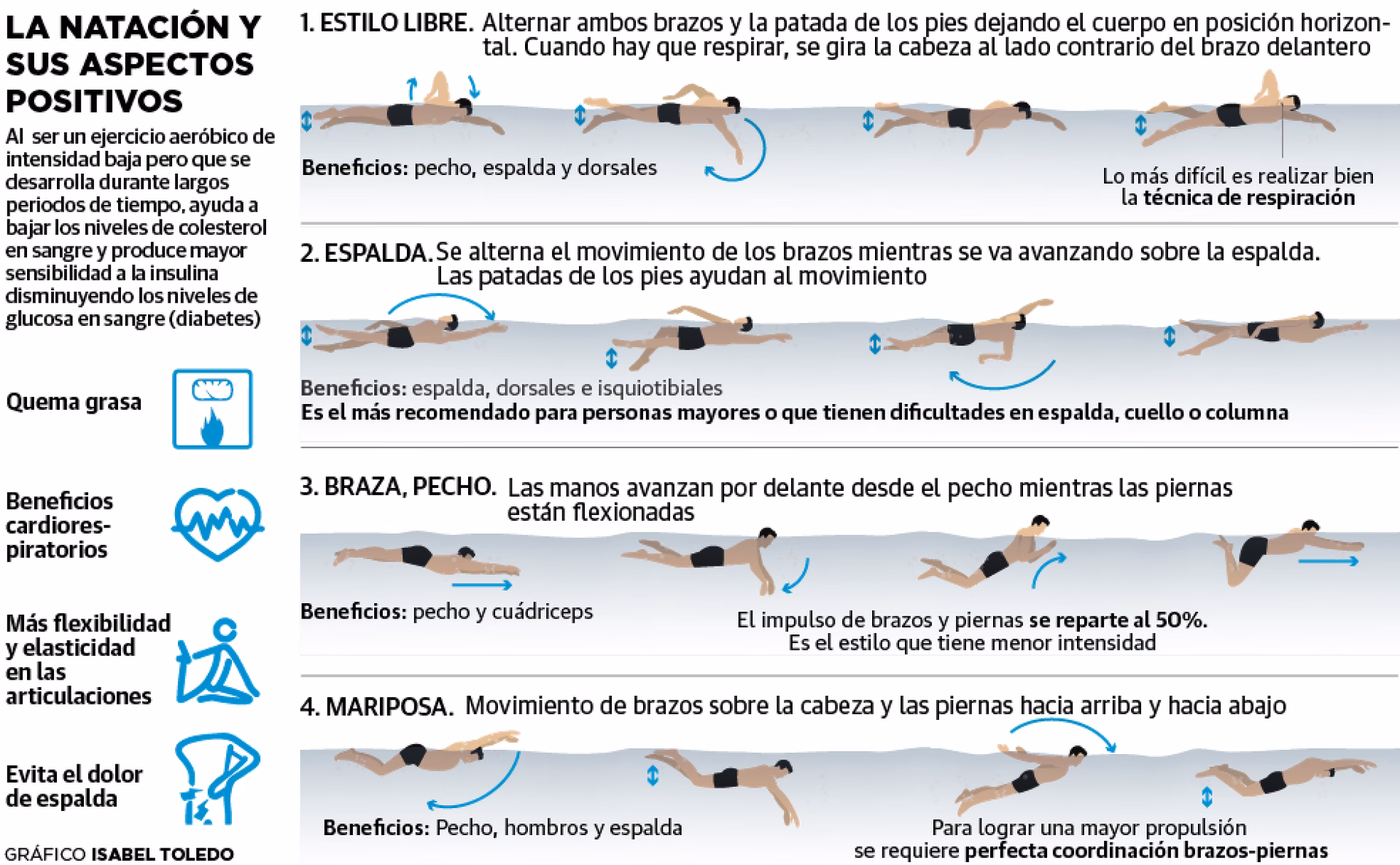 ¿Cuándo se empiezan a notar los beneficios de la natación?