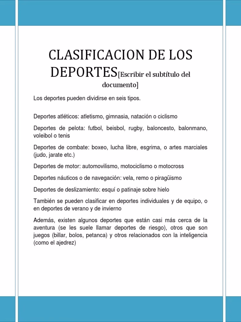 ¿Cuáles son 15 disciplinas deportivas?