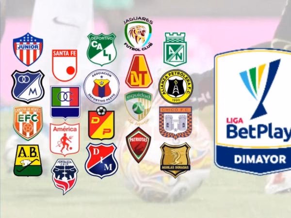 ¿Cuáles son los 20 equipos de la liga colombiana?