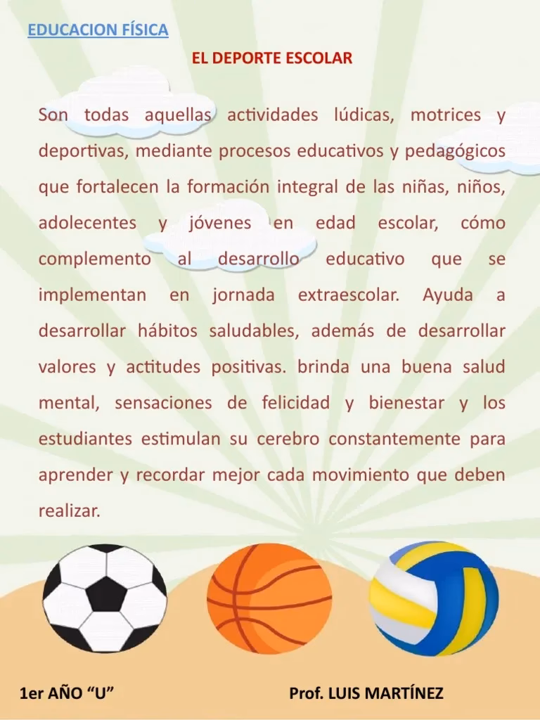 ¿Cómo se clasifican los deportes escolares?