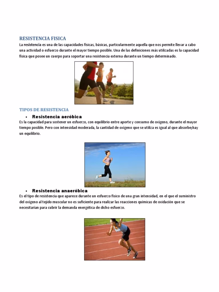 ¿Qué se entiende por resistencia en educación física?