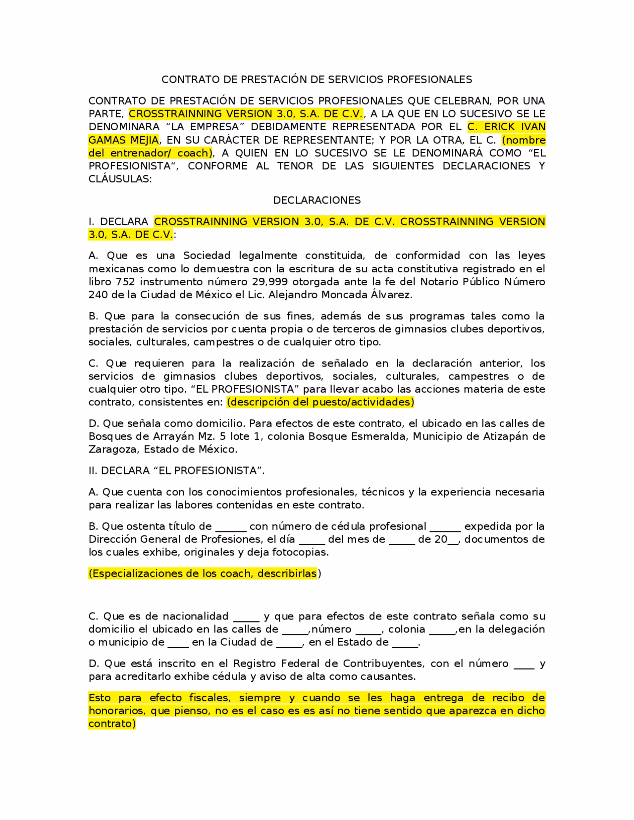 ¿Cómo redactar un contrato para un coach?