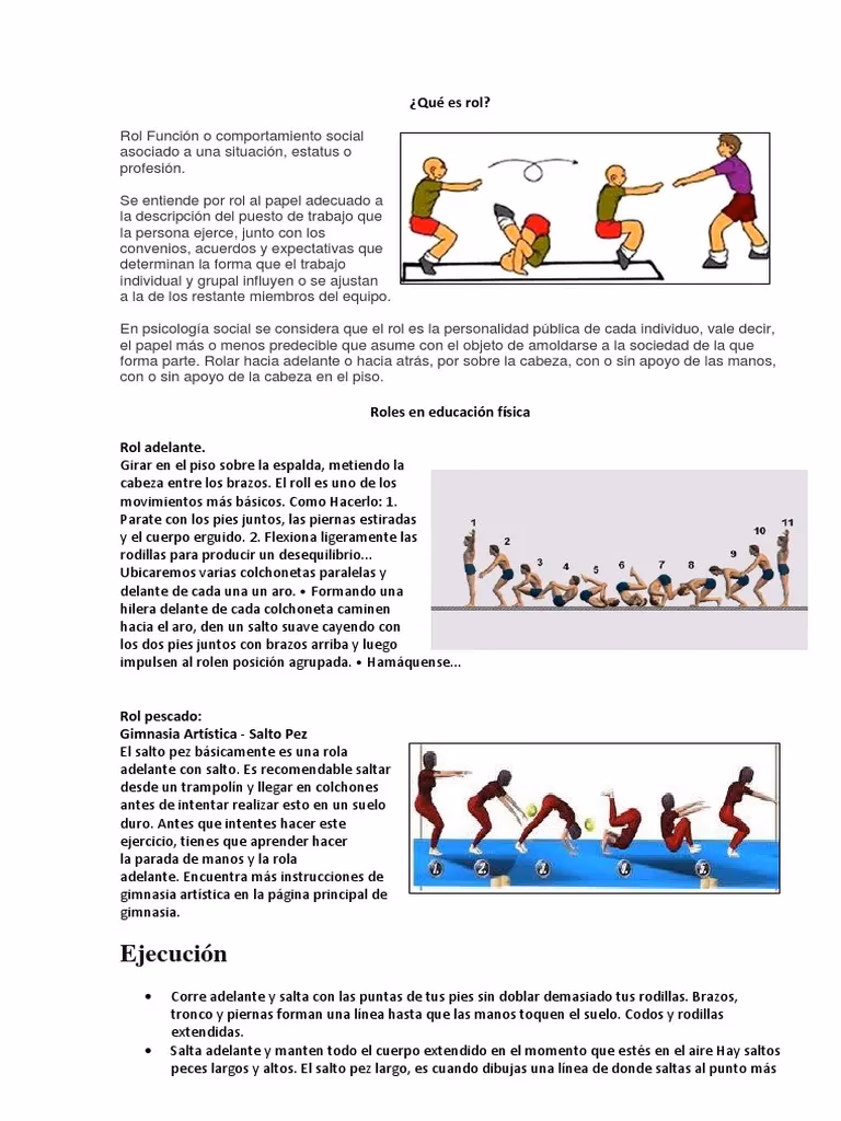 ¿Cuáles son los tipos de roles en gimnasia?