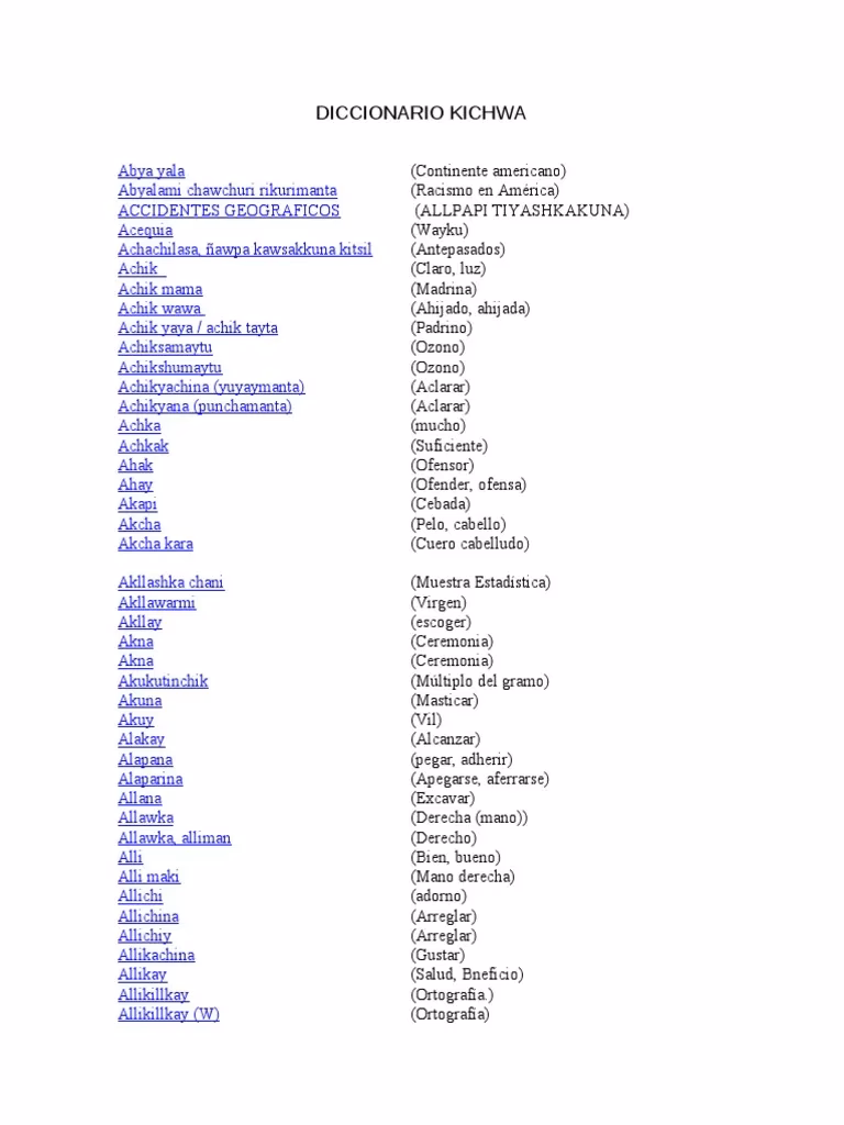 ¿Cómo se dice deportes en quechua?