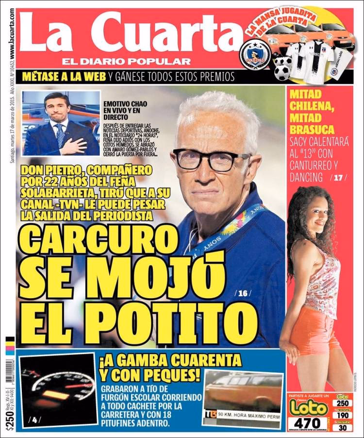 ¿Cuánto cuesta el diario La Cuarta?
