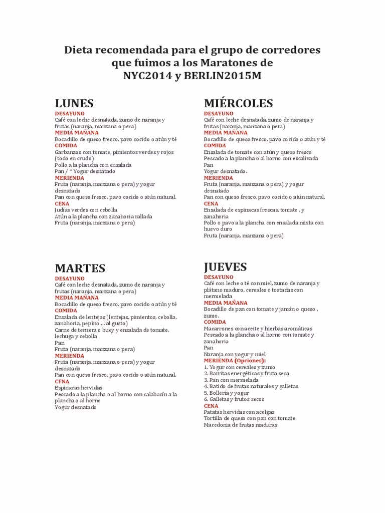 ¿Qué comer para entrenar una maratón?