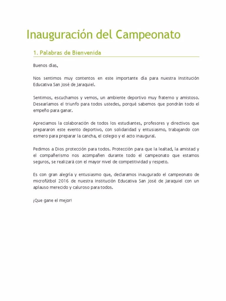 ¿Qué decir en un discurso deportivo?