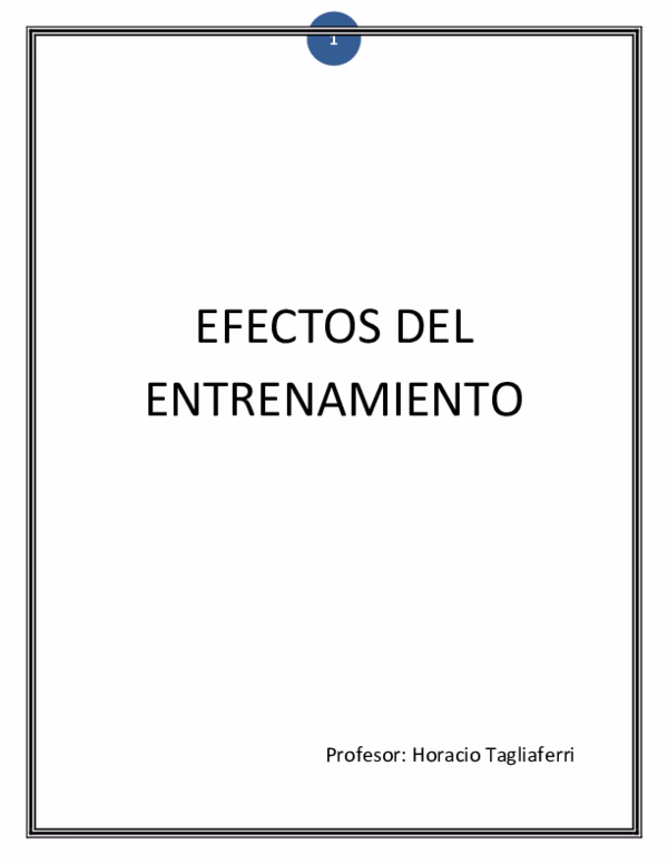 ¿Qué significa efecto del entrenamiento?