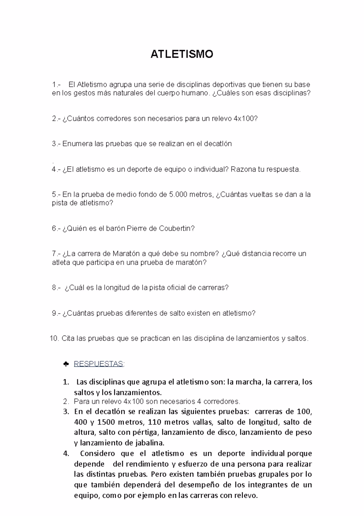 ¿Cuáles son las 7 modalidades del atletismo?