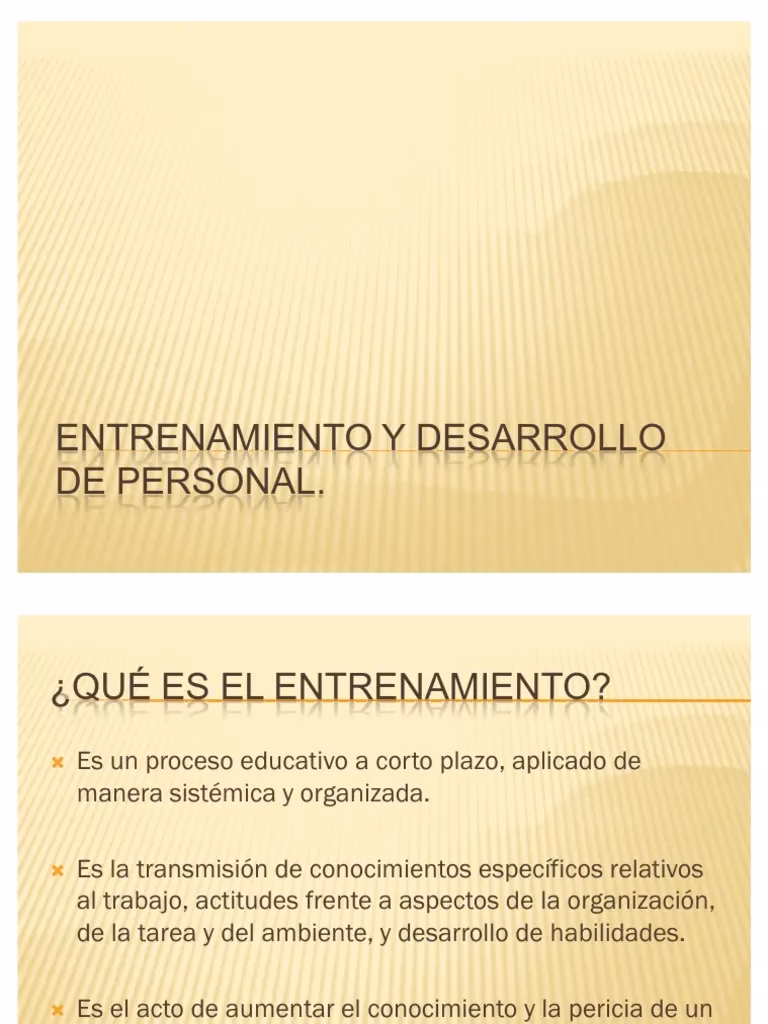 ¿Qué es el entrenamiento y desarrollo de personal?