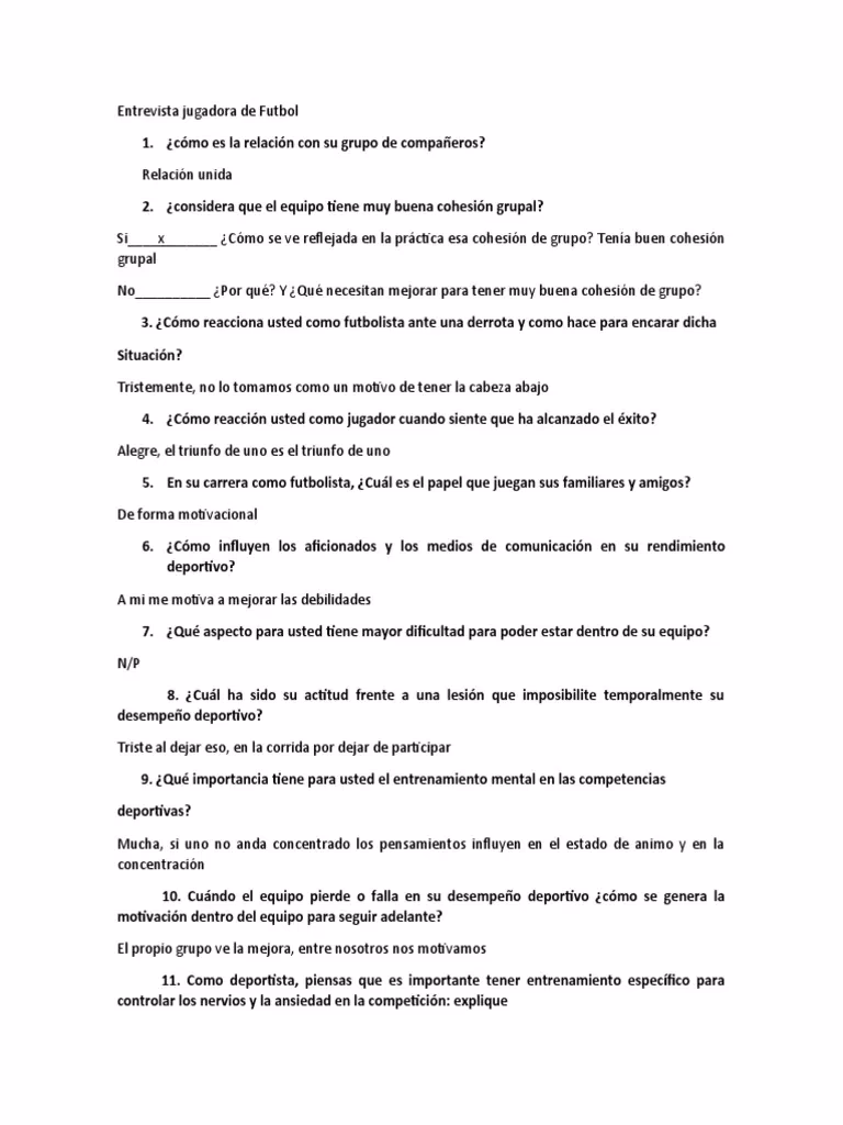 ¿Qué preguntas se le pueden hacer a un futbolista?
