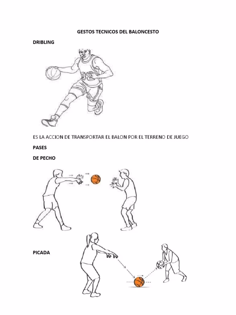 ¿Cuáles son los gestos técnicos del baloncesto?