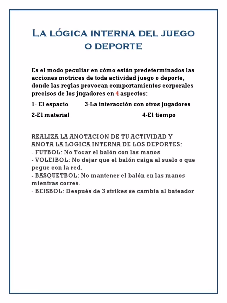¿Qué es la lógica interna del deporte?