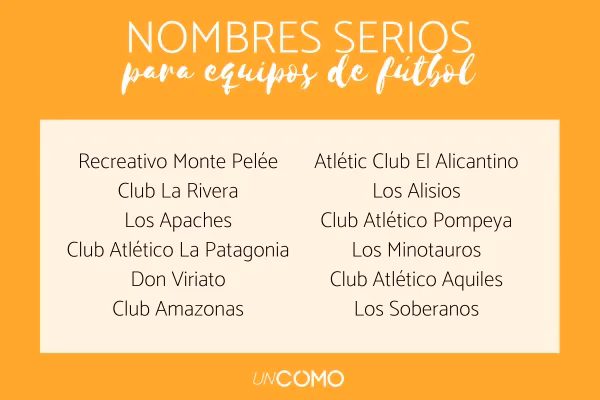 ¿Cuáles son algunos nombres de clubes de fútbol?