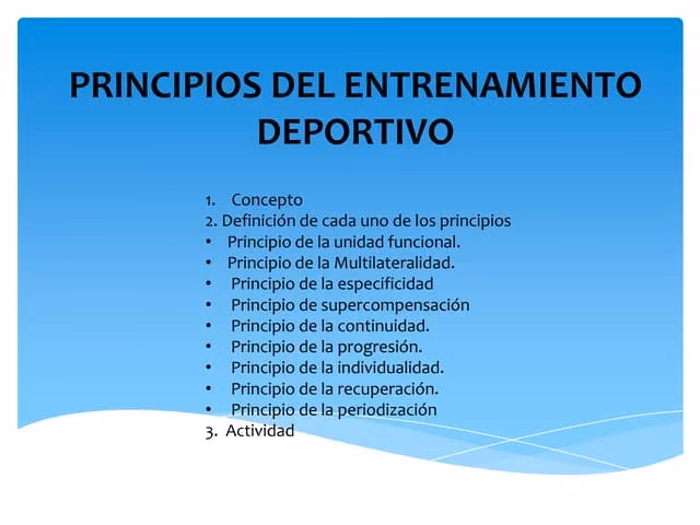 ¿Cuáles son los 10 principios del entrenamiento?