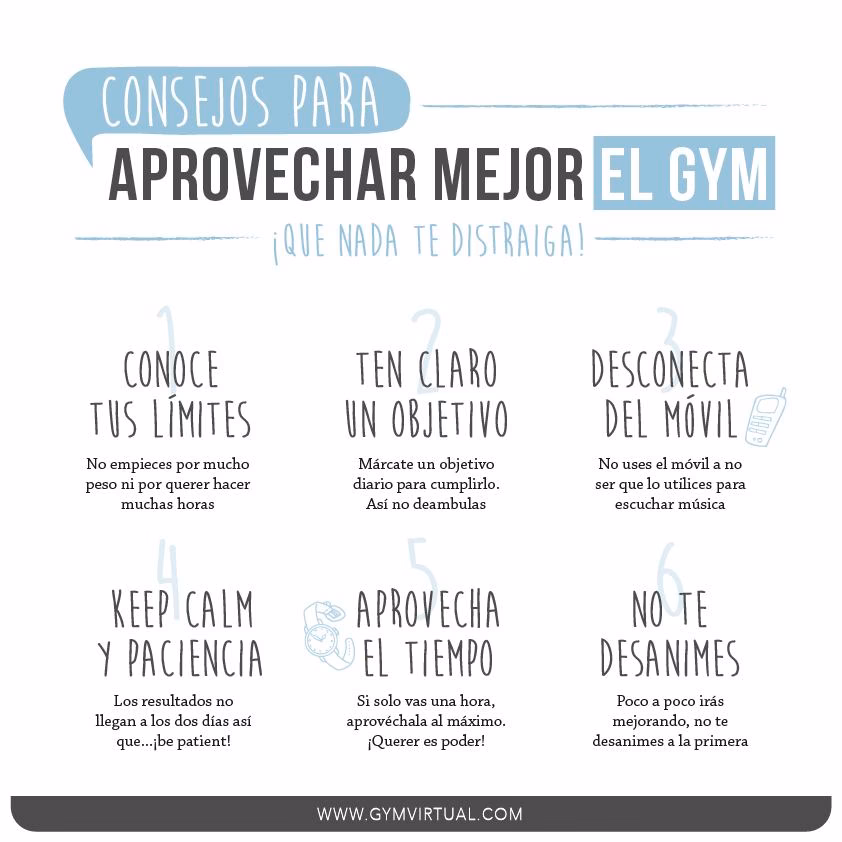 ¿Qué no debo hacer si estoy en el gimnasio?