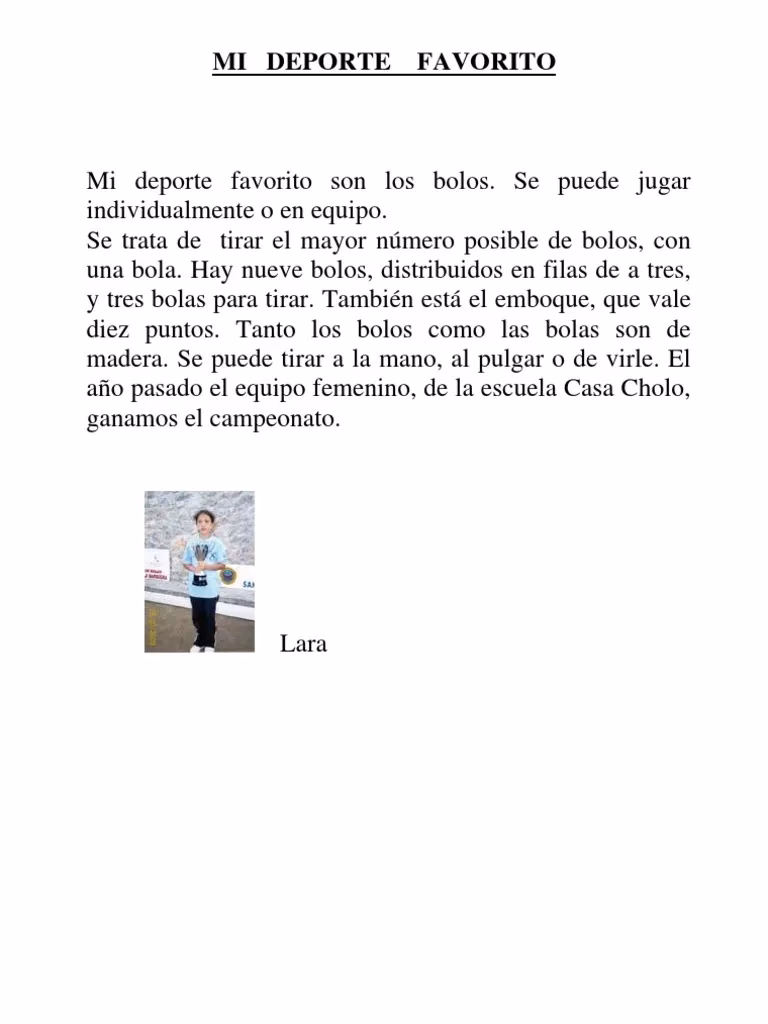 ¿Cómo describirías tu deporte favorito?