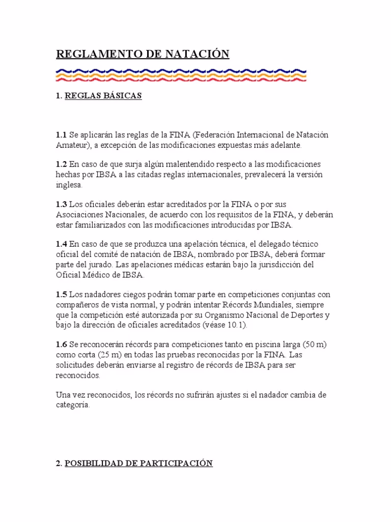 ¿Cuáles son las pautas para la natación?