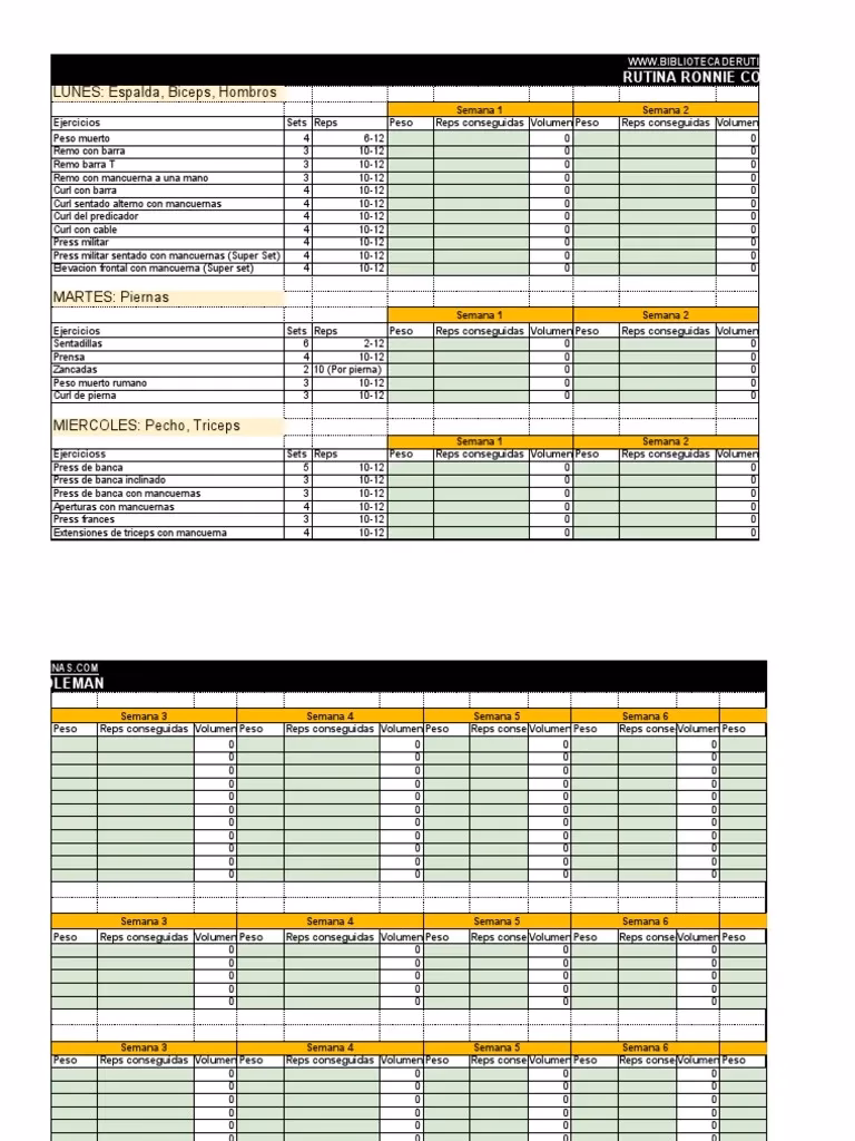 ¿Cuál era la rutina diaria de Ronnie Coleman?