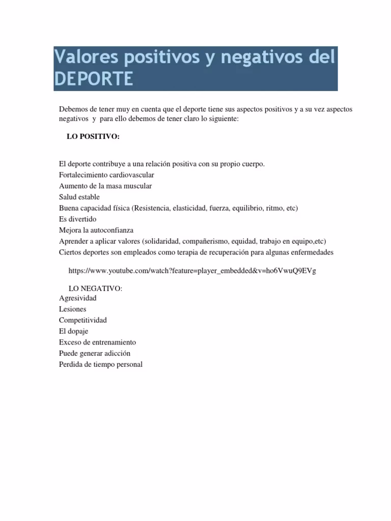 ¿Cuáles son los valores del deporte?